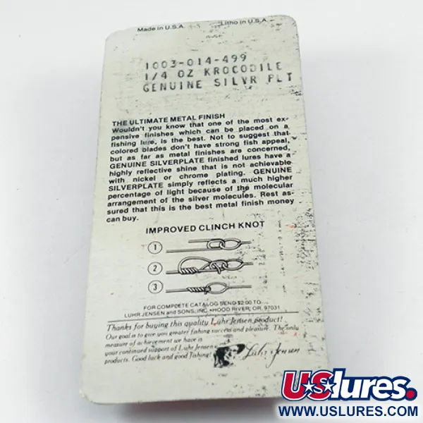 Luhr Jensen Krocodile DIE #3, nikiel, 10 g błystka wahadłowa #2881