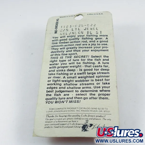 Luhr Jensen Little Jewel, nikiel/niebieski, 14 g błystka wahadłowa #2883