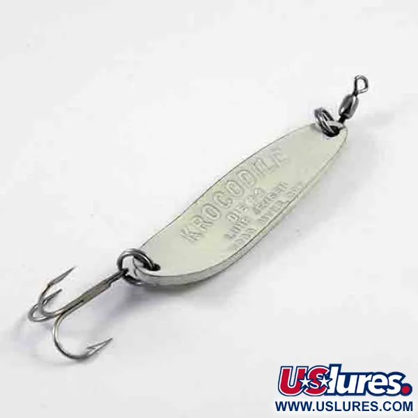 Luhr Jensen Krocodile DIE #3, biały zielony, 14 g błystka wahadłowa #2921