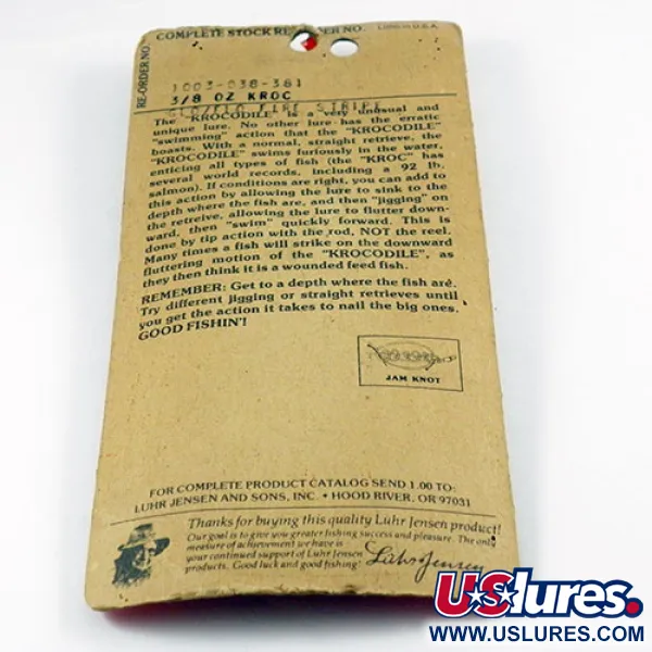 Luhr Jensen Krocodile DIE #3 (świeci w ciemności), biały/czerwony Glow - świeci w ciemności, 14 g błystka wahadłowa #2936