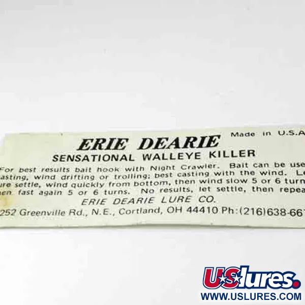  Erie Dearie Walleye Killer, przynęta na sandacza, nikiel/zielony, 9 g błystka obrotowa #2991