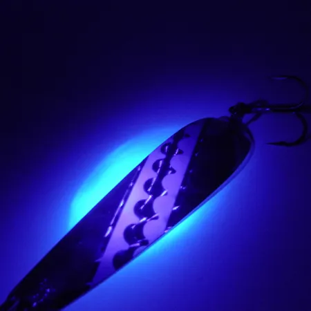 Len Thompson Northern King 28 UV (świeci w ultrafiolecie), srebro (prawdziwe srebrzenie), 14 g błystka wahadłowa #3530