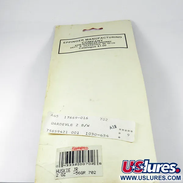 Eppinger Dardevle Huskie Junior, czarny/biały/nikiel, 58 g błystka wahadłowa #3537