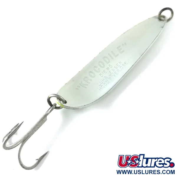 Luhr Jensen Krocodile DIE #5, biały/żółty/Glow - świeci w ciemności, 23 g błystka wahadłowa #3690