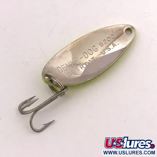 Eppinger Dardevle Devle-Dog 5200, neonowo żółty UV - świeci w ultrafiolecie, 7 g błystka wahadłowa #3919