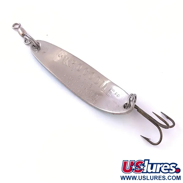 Luhr Jensen Krocodile DIE #3 (świeci w ciemności), biały/niebieski/nikiel, 10 g błystka wahadłowa #3967