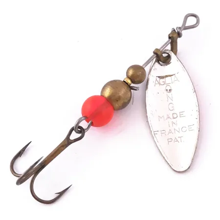 Mepps Aglia Long 0 UV (świeci w ultrafiolecie), nikiel/pomarańczowy, 2,6 g błystka obrotowa #3984