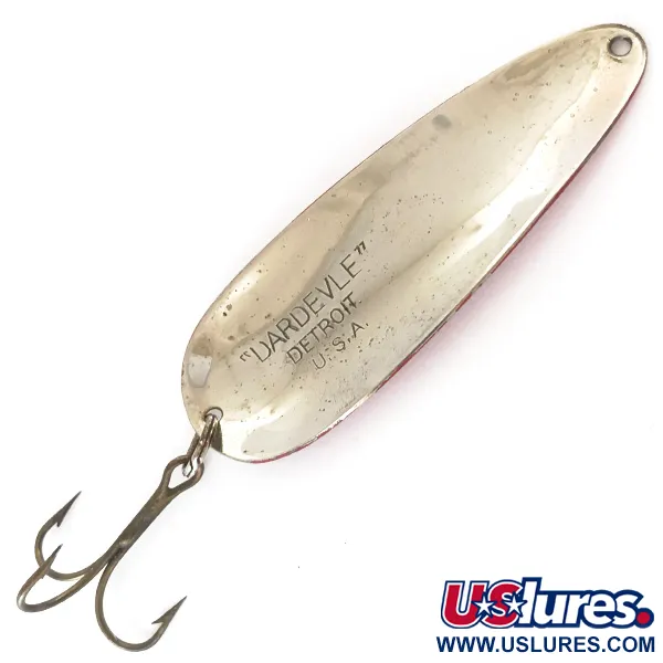 Eppinger Dardevle, czerwony/biały/nikiel, 28 g błystka wahadłowa #4200