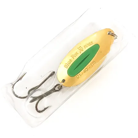 Blue Fox Pixee, zielony/złoty (pokrycie 24-karatowym złotem), 24 g błystka wahadłowa #4554