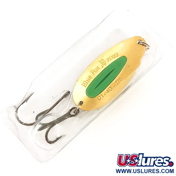  Blue Fox Pixee, zielony/złoty (pokrycie 24-karatowym złotem), 24 g błystka wahadłowa #4554