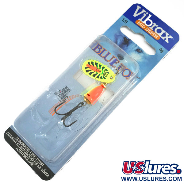  Blue Fox Super Vibrax 1 UV (świeci w ultrafiolecie), Fire Tiger UV - świeci w ultrafiolecie, 4 g błystka obrotowa #4579