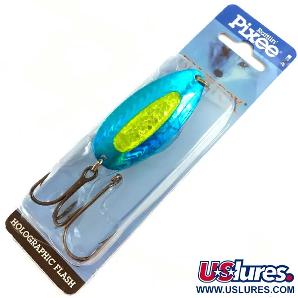  Blue Fox Rattlin Pixee UV (świeci w ultrafiolecie), niebiesko-żółty, 24 g błystka wahadłowa #4590