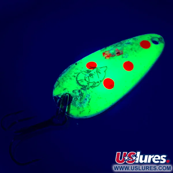 Eppinger Dardevle Midget UV (świeci w ultrafiolecie), neonowy żółty/srebrny, 6 g błystka wahadłowa #4643