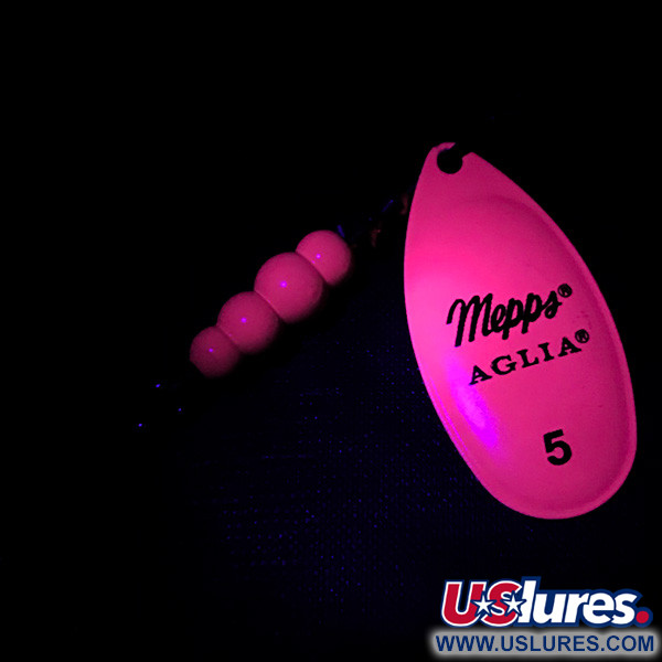  Mepps Aglia 5 Hot Pink UV (świeci w ultrafiolecie), różowy/mosiądz, 14 g błystka obrotowa #4752