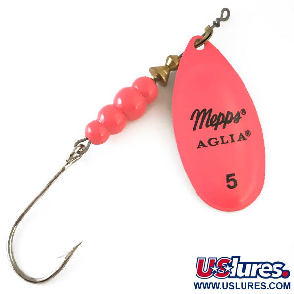  Mepps Aglia 5 Hot Pink UV (świeci w ultrafiolecie), różowy/mosiądz, 14 g błystka obrotowa #4752