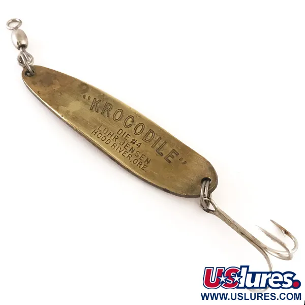 Luhr Jensen Krocodile DIE #4, mosiądz/czerwony, 17 g błystka wahadłowa #4770