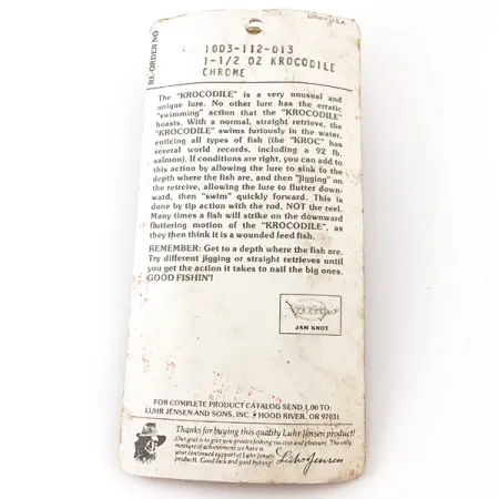 Luhr Jensen Krocodile DIE #5, nikiel, 42 g błystka wahadłowa #4933
