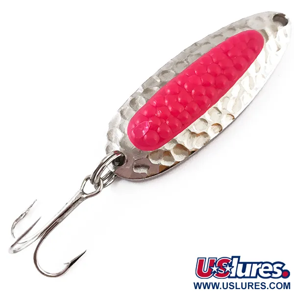  Blue Fox Pixee UV (świeci w ultrafiolecie), młotkowany nikiel/różowy, 7 g błystka wahadłowa #4841