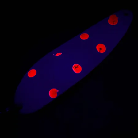 Eppinger Dardevle Cop-E-Cat 7400, biały/nikiel/czerwony UV - świeci w świetle ultrafioletowym, 14 g błystka wahadłowa #4915