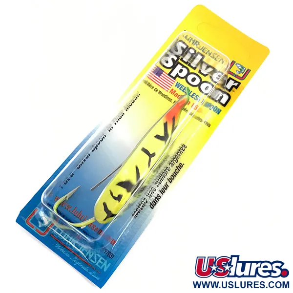 Luhr Jensen Błystka antyzaczepowa Silver Spoon UV (świeci w ultrafiolecie), Ognisty Tygrys (Fire Tiger)/Srebrny, 17 g błystka wahadłowa #4948