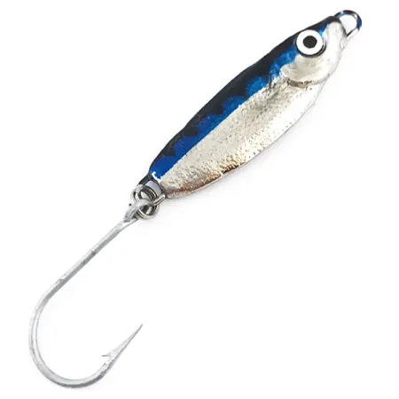 Luhr Jensen Crippled Herring, srebrny/niebieski, 14 g błystka wahadłowa #4945