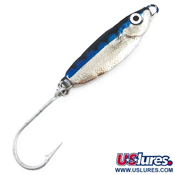 Luhr Jensen Crippled Herring, srebrny/niebieski, 14 g błystka wahadłowa #4945