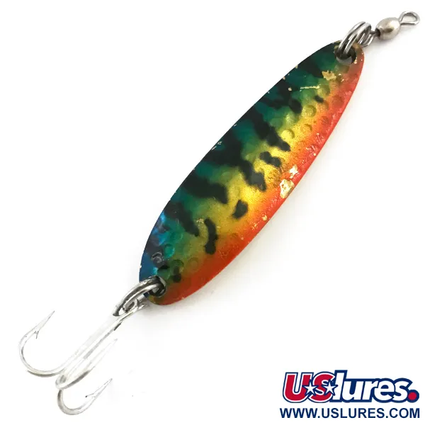 Luhr Jensen Krocodile DIE #3 UV (świeci w ultrafiolecie), Ognisty Tygrys (Fire Tiger)/Złoty, 14 g błystka wahadłowa #5085