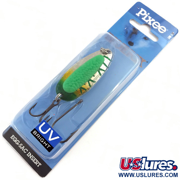  Blue Fox Pixee UV (świeci w ultrafiolecie), nikiel/zielony, 14 g błystka wahadłowa #5128