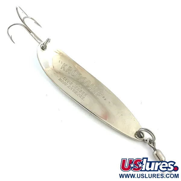 Luhr Jensen Krocodile DIE #5 (świeci w ciemności), niebieski/biały Glow - świeci w ciemności, 25 g błystka wahadłowa #5384