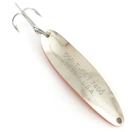 Eppinger Dardevle Cop-E-Cat 7400 UV (świeci w ultrafiolecie), żółty/pomarańczowy/nikiel, 19 g błystka wahadłowa #5389