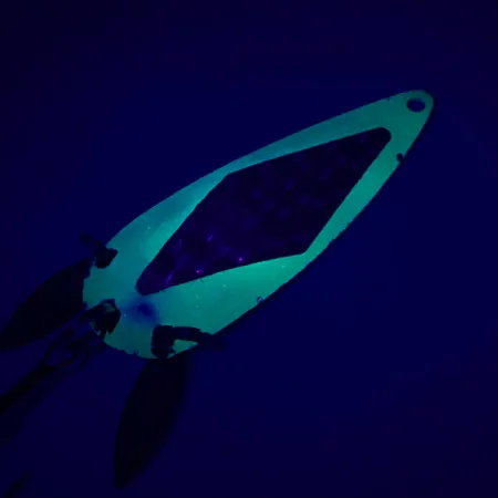 Marathon ze skrzydełkami UV (świeci w ultrafiolecie), żółty/nikiel, 16 g błystka wahadłowa #5411