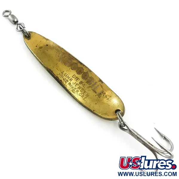 Luhr Jensen Krocodile DIE #4 UV (świeci w ultrafiolecie), żółty/czerwony/złoty, 19 g błystka wahadłowa #5523