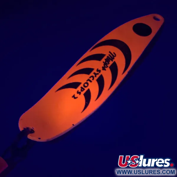  Mepps Syclops 2 UV (świeci w ultrafiolecie), neonowy pomarańczowy/złoty, 17 g błystka wahadłowa #5572