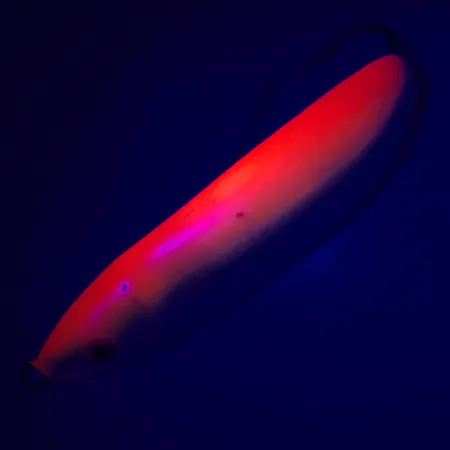 Błystka antyzaczepowa Rapala Minnow Spoon UV (świeci w ultrafiolecie), srebrny/pomarańczowy UV, 15 g błystka wahadłowa #5590