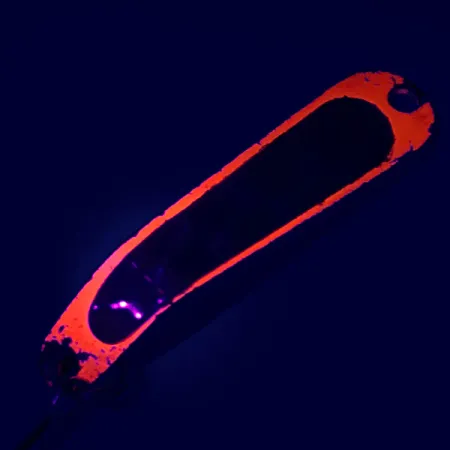 Luhr Jensen Hus-lure, nikiel/pomarańczowy UV - świeci w ultrafiolecie, 4 g błystka wahadłowa #5610