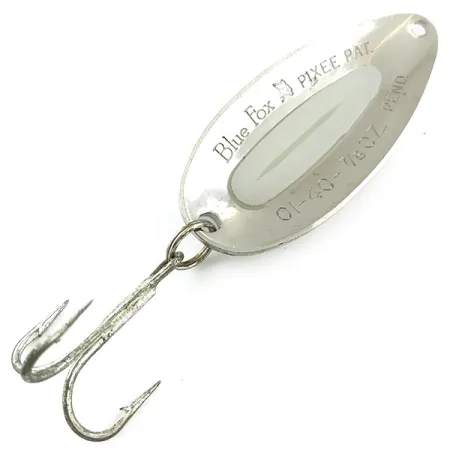 Blue Fox Pixee (świeci w ciemności), nikiel/biały Glow - świeci w ciemności, 24 g błystka wahadłowa #5615