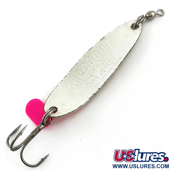 Luhr Jensen Krocodile DIE #3, biały/różowy/nikiel, 10 g błystka wahadłowa #5621