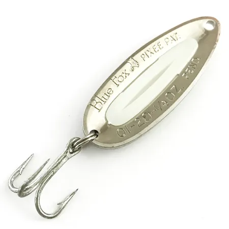 Blue Fox Pixee UV (świeci w ultrafiolecie), młotkowany nikiel/biały UV - świeci w świetle ultrafioletowym, 7 g błystka wahadłowa #5815