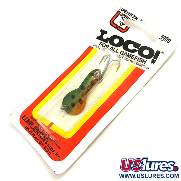 Luhr Jensen Loco 1UV (świeci w ultrafiolecie), Okoń (perch), 4 g błystka wahadłowa #5900