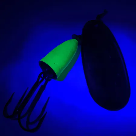 Blue Fox Super Vibrax 5 UV (świeci w ultrafiolecie), srebrny/zielony, 13 g błystka obrotowa #6104