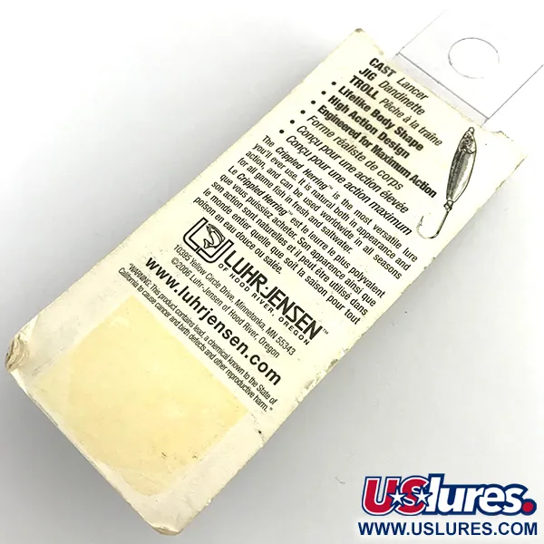  Luhr Jensen Crippled Herring UV (świeci w ultrafiolecie i w ciemności), biały/zielony UV Glow - świeci w ciemności i ultrafiolecie, 21 g błystka wahadłowa #5921