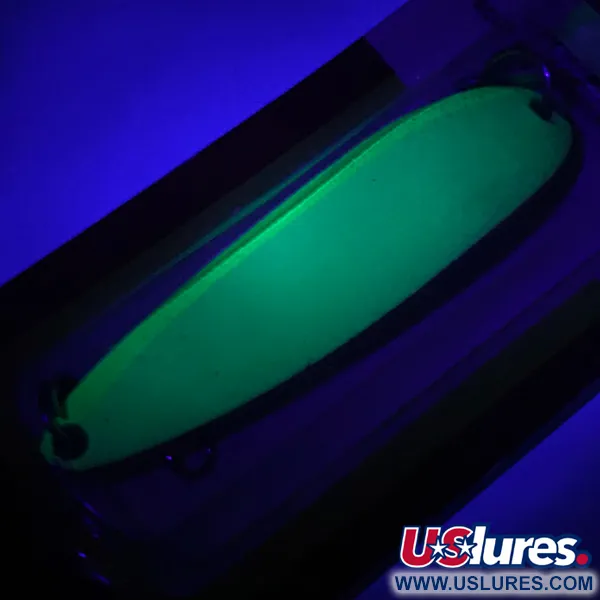 Luhr Jensen Krocodile DIE #4 (świeci w ciemności), biały zielony, 19 g błystka wahadłowa #5971