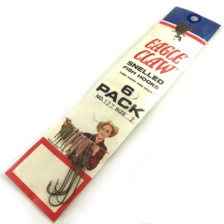 Eagle Claw Snelled Hooks 2 haczyki, zestaw 6 szt.