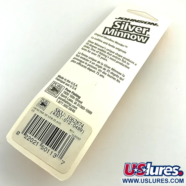 Błystka antyzaczepowa Johnson Silver Minnow, posrebrzane, ze skrzydełkiem