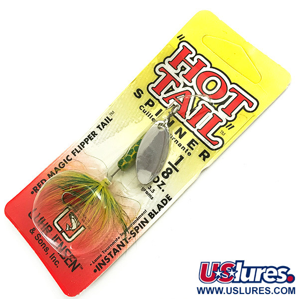  Luhr Jensen Hot Tail, nikiel/żaba, 3,5 g błystka obrotowa #6043