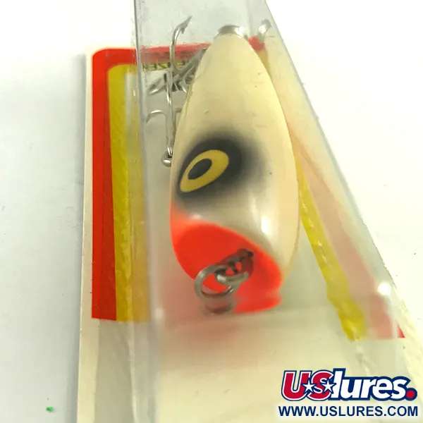  P.J.POP Luhr Jensen drewniany, ręcznie robiony​, biały perłowy z fioletowym odcieniem/pomarańczą, 17 g wobler #6046