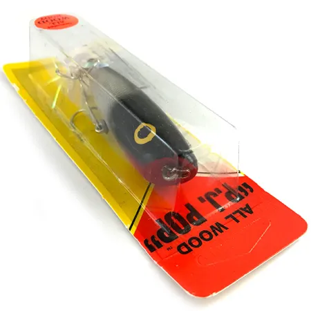 P.J.POP Luhr Jensen drewniany, ręcznie robiony, srebrny/czarny, 17 g wobler #6151