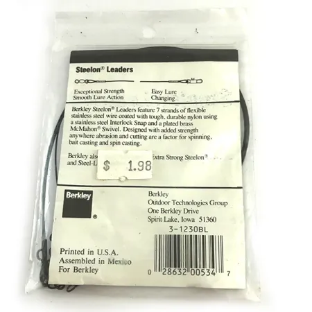 Przypon Berkley Steelon Leaders 3 szt., czarny #6198