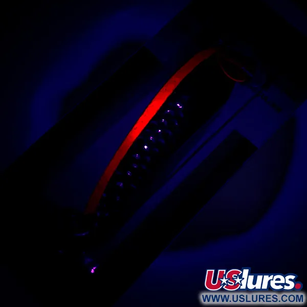 Luhr Jensen Krocodile DIE #4 UV (świeci w ultrafiolecie), młotkowany mosiądz/czerwony UV - świeci w świetle ultrafioletowym, 14 g błystka wahadłowa #6228