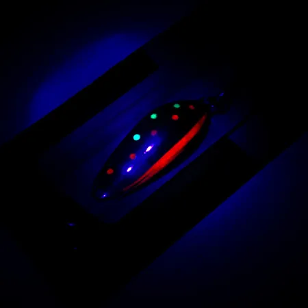 Luhr Jensen Krocodile Stubby, pstrąg UV - świeci w ultrafiolecie, 11 g błystka wahadłowa #6231